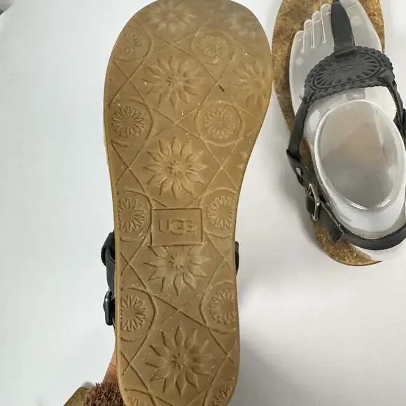 UGG Women's Ayden II Leather Thong Strap Sandals Shoes Size 10 - Picture 6 of 9